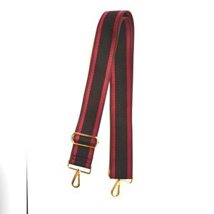 Long Adjustable Crossbody Bag strap, Black, Burgundy, Light Gold Hardware, New